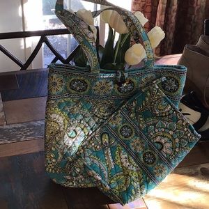 2 Vera Bradley Bags Teal Paisley Pattern
